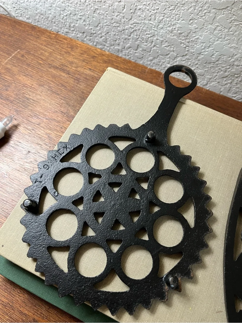Set of 2 vintage cast iron trivets
